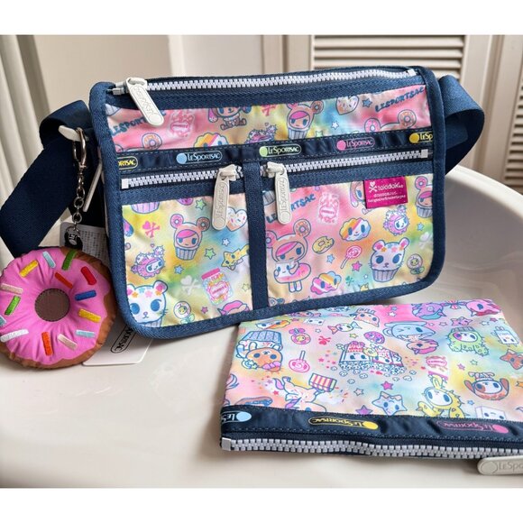 LeSportsac Tokidoki Donutella Unicorn Medium Shoulder Bag Crossbody Purse New - Picture 1 of 6